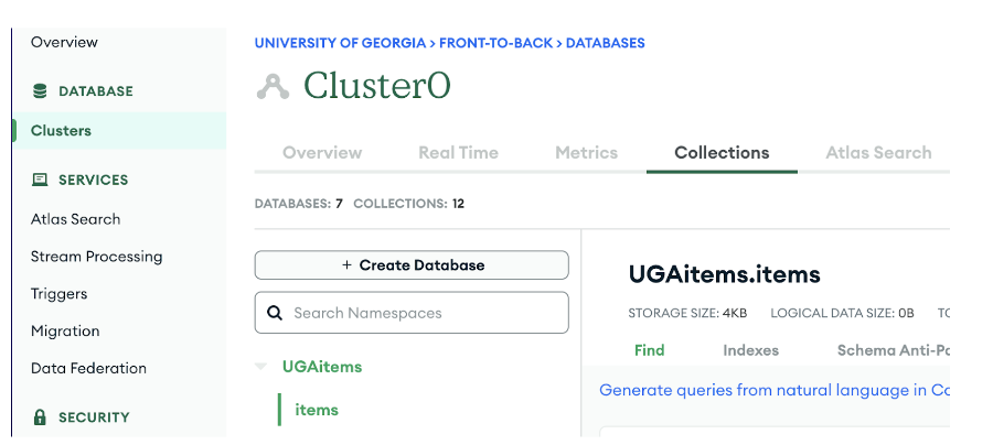 atlas database created