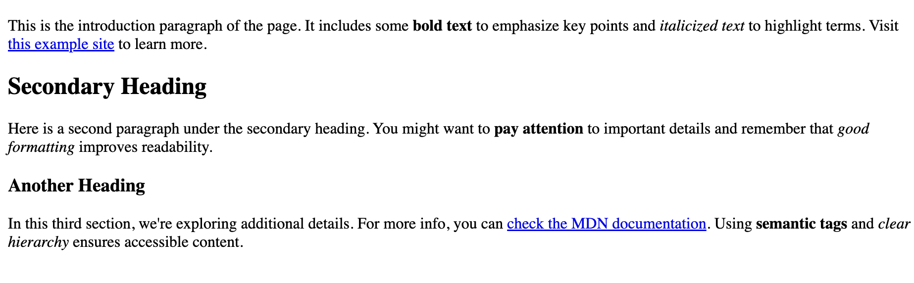 HTML starter code in browser